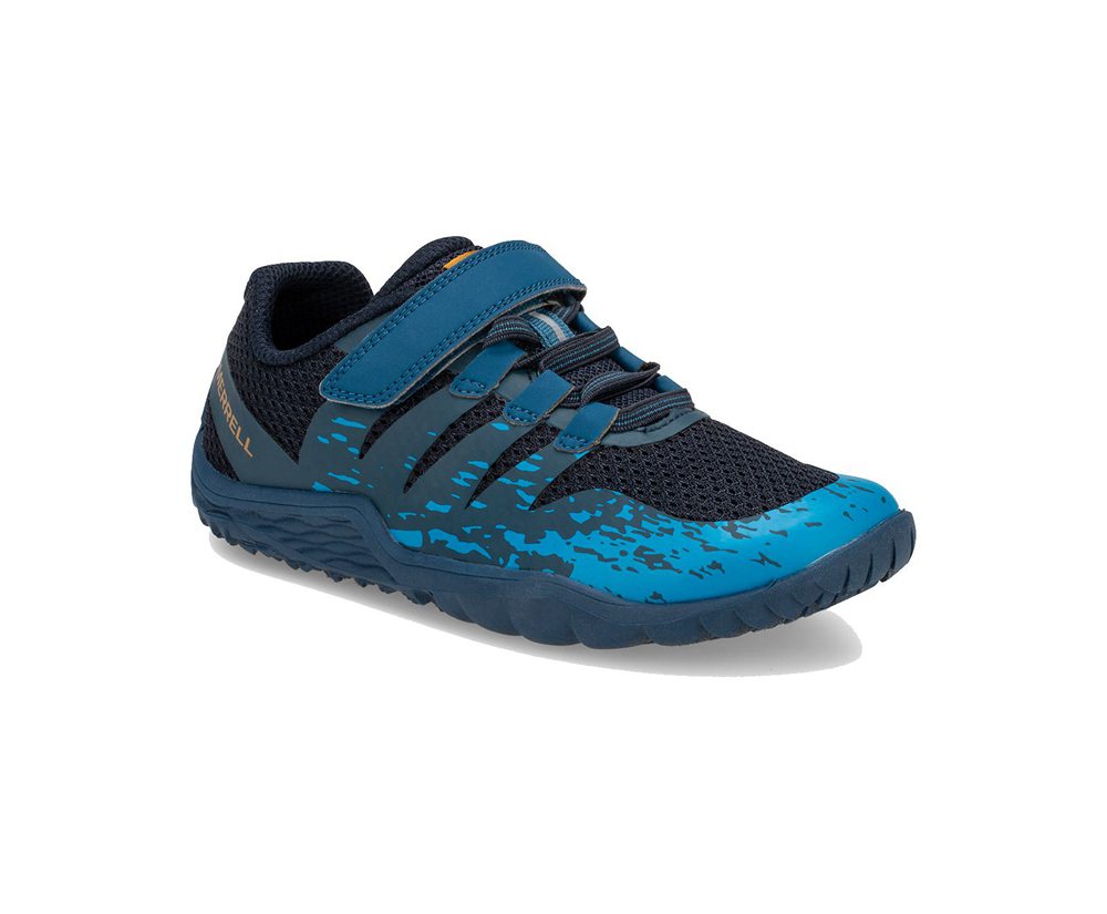 Buty Sportowe Merrell Dziecięce Granatowe - Trail Glove 5 A/C - 087154-CWL